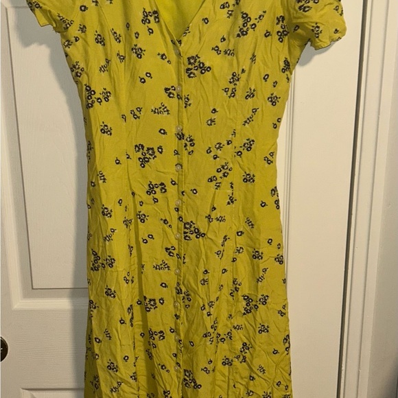 GAP Blue and Yellow Flutter Sleeve Midi Sundress - Picture 1 of 3